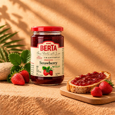 Aunt Berta's Erdbeermarmelade - Hausgemachter Fruchtgenuss mit sonnengereiften Erdbeeren