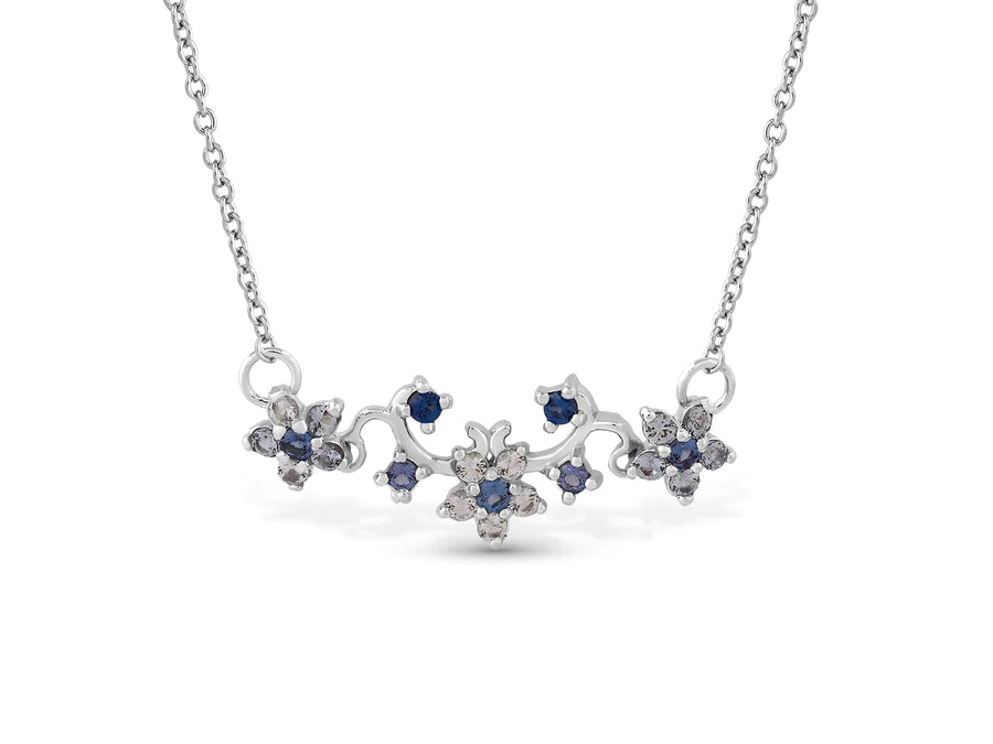 Necklace With Blue Crystal Stones