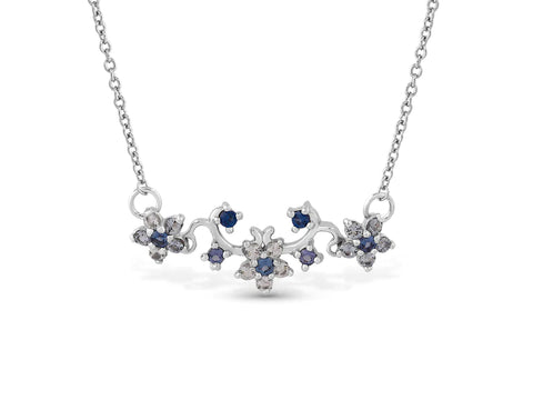 Halskette mit Blauen Kristallsteinen
