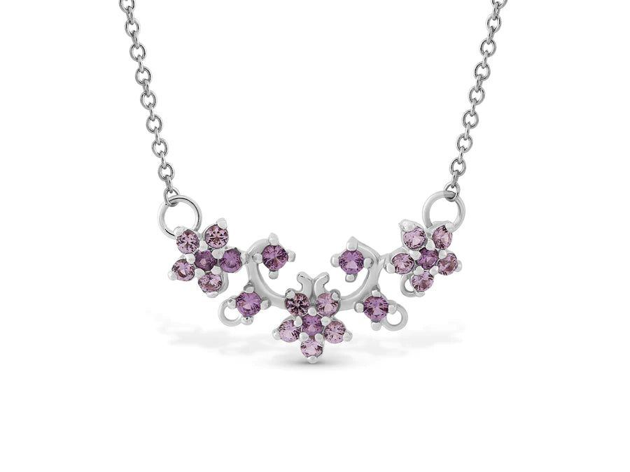 Necklace With Purple Crystal Stones
