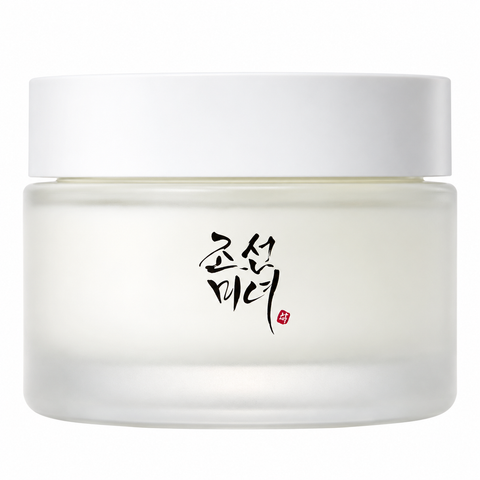 Beauty of Joseon Dynasty Cream: Cremetiegel aus mattem Milchglas mit weißem Deckel und schwarzer Schrift