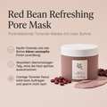 Beauty of Joseon Red Bean Pore Mask im Tiegel mit roten Bohnen und Tonerde-Textur, daneben drei Vorteile