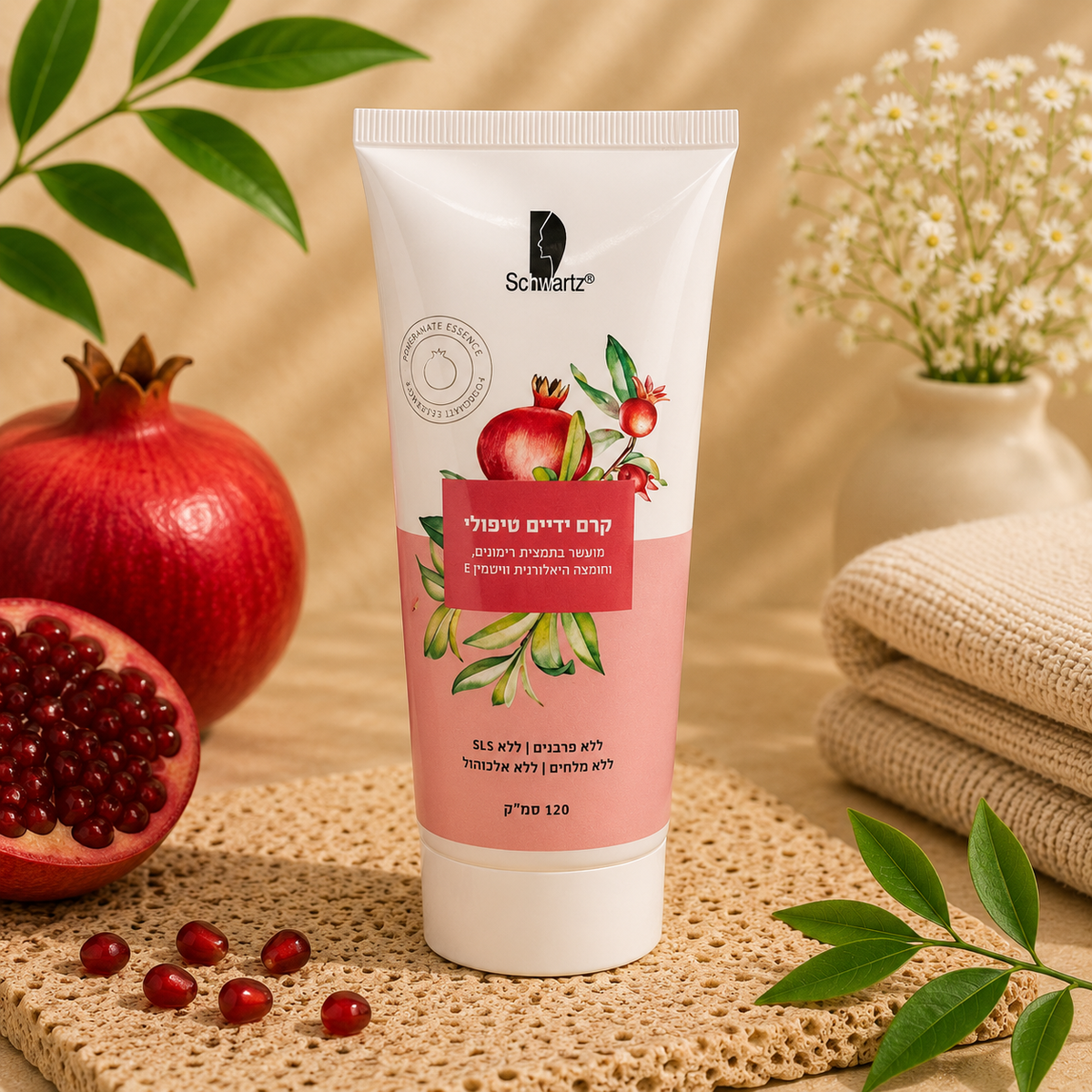Granatapfel Therapeutische Handcreme | Nährend für reife Haut | Schwartz