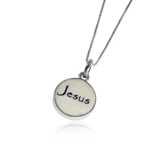 Pendant with the name "Jesus" on Jerusalem stone