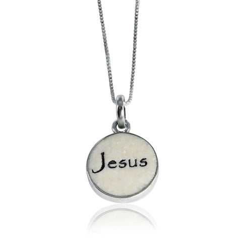 Pendant with the name "Jesus" on Jerusalem stone