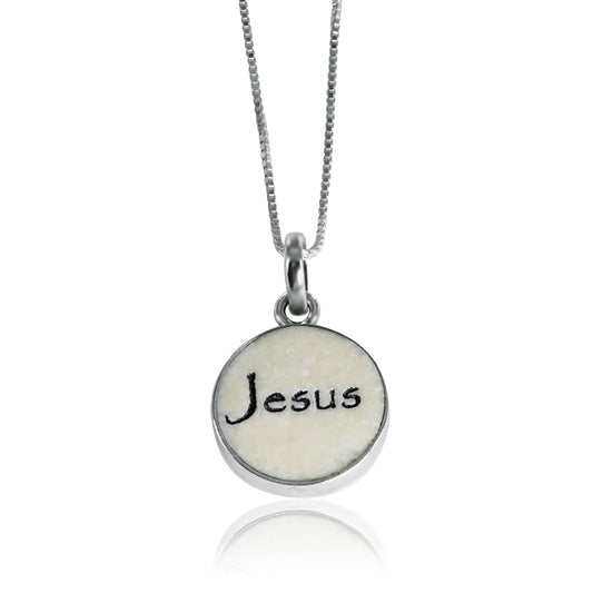 Pendant with the name "Jesus" on Jerusalem stone