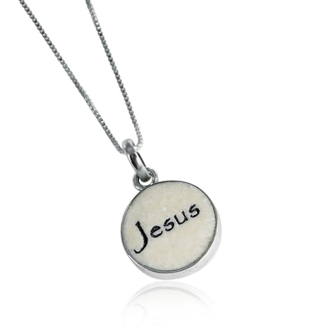 Pendant with the name "Jesus" on Jerusalem stone