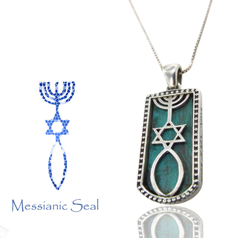 Pendant with Messianic symbol on Eilat stone