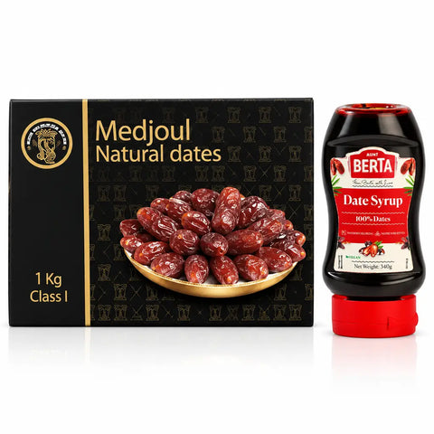 Medjool-Dattel Power-Set: 1 KG Datteln & 340 g Silan-Dattelsirup
