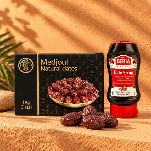 Medjool-Dattel Power-Set: 1 KG Datteln & 340 g Silan-Dattelsirup