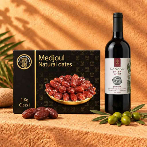Wüstenharmonie – Bar Giyora Wein & Medjool Dattel Genuss-Set