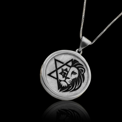 Necklace "Like a Lion" with inlaid Jerusalem stone