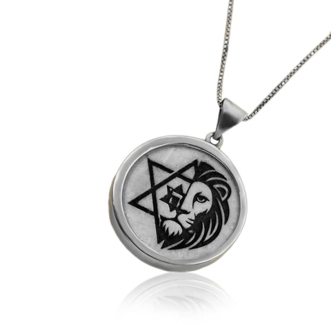 Necklace "Like a Lion" with inlaid Jerusalem stone