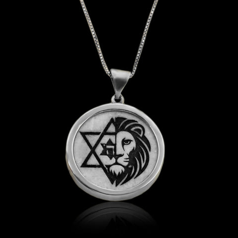 Necklace "Like a Lion" with inlaid Jerusalem stone