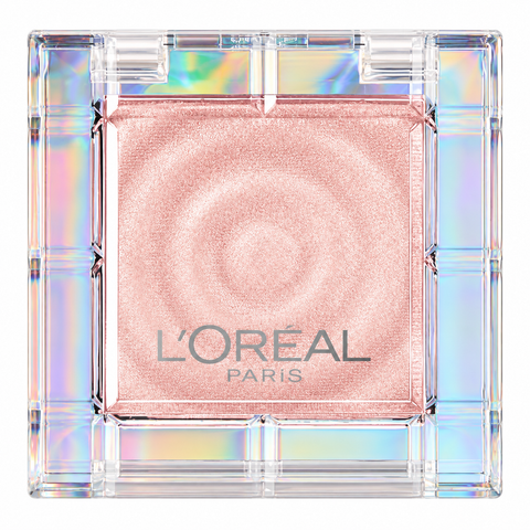L'Oréal Paris Mono Lidschatten in zartem Roségold im Gehäuse mit holografischem Rahmen, Pack-Shot