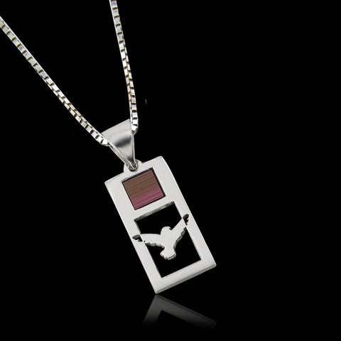 Pendant with dove motif made of 925 sterling silver &amp; nanobible