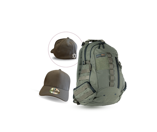 Chai &amp; Identity Set | OGG 27L Backpack by Marom Dolphin + Baseball Cap with Star of David