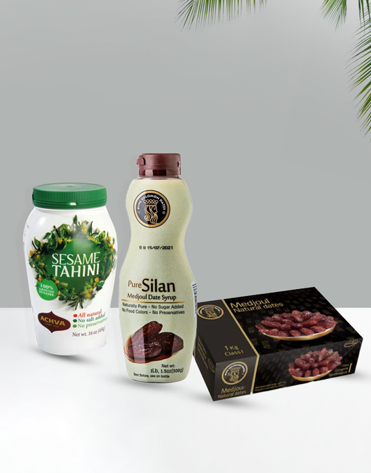 Golden Energy Set – Tahini &amp; Date Syrup Spread 400 g + 1 kg Medjool Dates