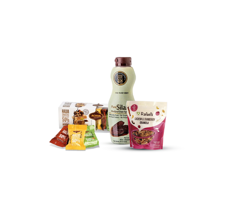 Gourmet combo: Cashew-Cranberry Granola, Date Syrup & Fine Halva
