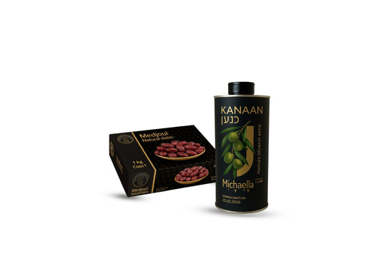 Gourmet duo from Israel: Medjool dates &amp; Canaan olive oil "Michaella"