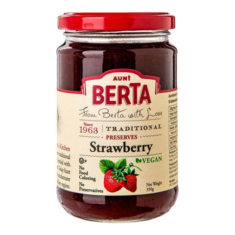 Aunt Berta's Strawberry Jam - Homemade Fruit Delight with Sun-Ripened Strawberries