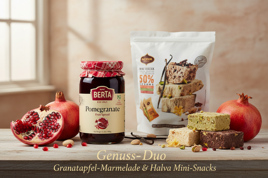 Genuss-Duo | Granatapfel-Marmelade & Halva Mini-Snacks
