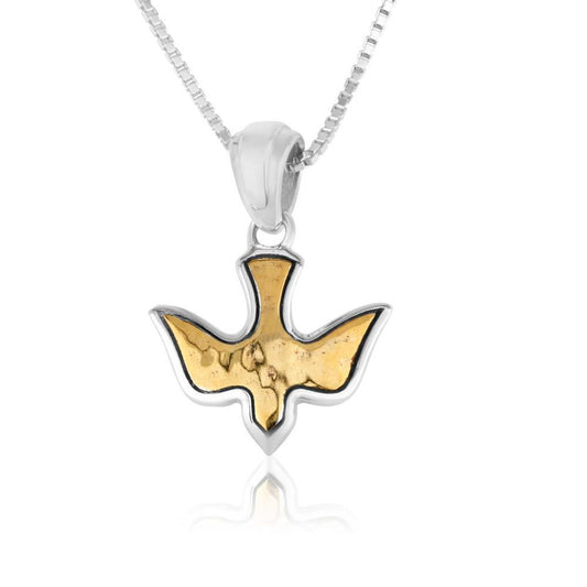 Gold-plated pendant with a dove motif made of 925 sterling silver