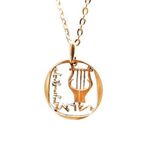 Coin Pendant "King David's Harp" – Handcrafted Unique Piece with Historical Depth